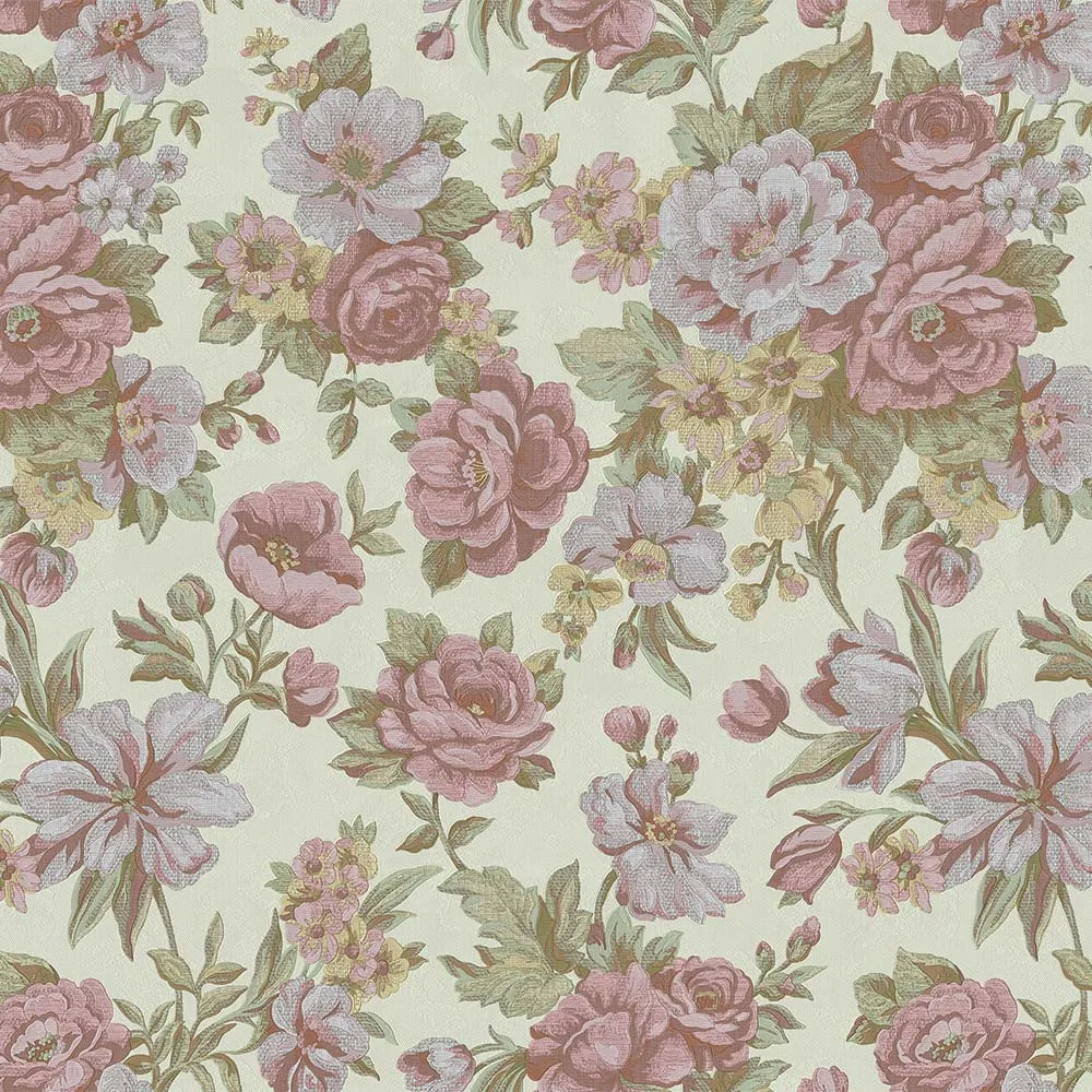 Pink Embossed Wallpaper – Botanical Blossom (5806-4)